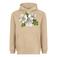 Mushroom Hawthorn Flower Illustrations Heavyweight Hoodie - LillyAllenDesigns