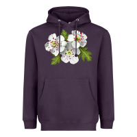 Plum Hawthorn Flower Illustrations Heavyweight Hoodie - LillyAllenDesigns