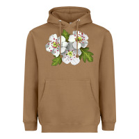 Toasted Coconut Hawthorn Flower Illustrations Heavyweight Hoodie - LillyAllenDesigns