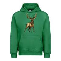 Emerald elk deer Urban Hoodie - LillyAllenDesigns