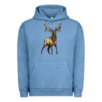 Pigment Pebble Blue elk deer Urban Hoodie - LillyAllenDesigns