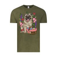 Vintage Olive easter pug Vintage Tee - RanaPortraitStore