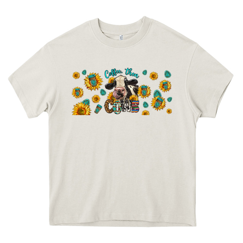 Coffee Then Cows Heavy Core Tee by LillyAllenDesigns | Teevron