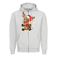Dove Grey baby christmas reindeer Zipper Hoodie - AdoDesignShop