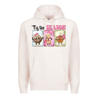 Pale Pink Christmas tis the season Premium Hoodie - MaliasSmallBusiness