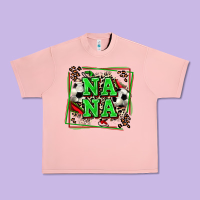 Soccer Nana With Leopard Urban Heavy Tee Designed By Zillion Design Studio