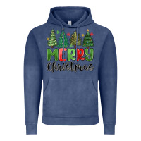 Vintage Denim merry christmas trees Vintage Hoodie - MaliasSmallBusiness