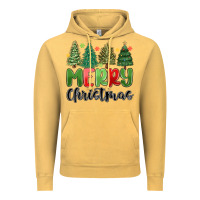 Vintage Mustard merry christmas trees Vintage Hoodie - MaliasSmallBusiness