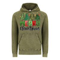 Vintage Olive merry christmas trees Vintage Hoodie - MaliasSmallBusiness