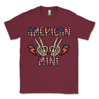 Burgundy american mini Classic Tee - CowhideDigitalArt