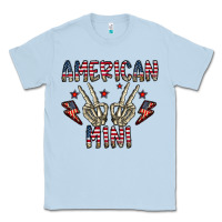 Dusty Blue american mini Classic Tee - CowhideDigitalArt