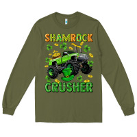 Army Green st patricks shamrock crusher Long Sleeve Tee - Neo Western