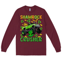 Burgundy st patricks shamrock crusher Long Sleeve Tee - Neo Western