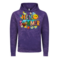 Cloud Purple hello summer Vintage Hoodie - JahusDesignShop