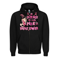 Black in october we wear pink for breast cancer Zipper Hoodie - AdoDesignShop