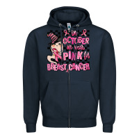 Navy in october we wear pink for breast cancer Zipper Hoodie - AdoDesignShop
