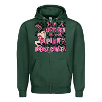 Sports Green in october we wear pink for breast cancer Zipper Hoodie - AdoDesignShop