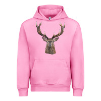 Fuchsia Pink elk deer head Urban Hoodie - LillyAllenDesigns