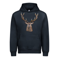 Navy elk deer head Urban Hoodie - LillyAllenDesigns
