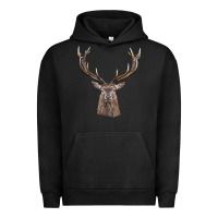 Pigment Black elk deer head Urban Hoodie - LillyAllenDesigns