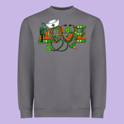 Heavyweight Sweatshirt st patricks day love nurse