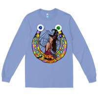 Colony Blue Halloween Horseshoe Long Sleeve Tee - CowhideDigitalArt
