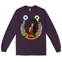 Plum Halloween Horseshoe Long Sleeve Tee - CowhideDigitalArt