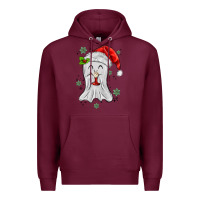 Burgundy merry christmas ghost Premium Hoodie - MaliasSmallBusiness