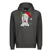 Charcoal Heather merry christmas ghost Premium Hoodie - MaliasSmallBusiness