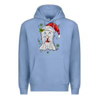 Colony Blue merry christmas ghost Premium Hoodie - MaliasSmallBusiness