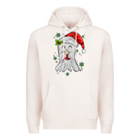 Pale Pink merry christmas ghost Premium Hoodie - MaliasSmallBusiness
