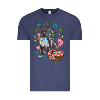 Vintage Denim easter pitbull Vintage Tee - RanaPortraitStore