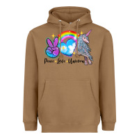 Toasted Coconut peace love unicorn Heavyweight Hoodie - LillyAllenDesigns