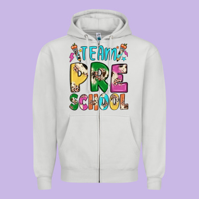 Team Preschool Zipper Hoodie Designed By Jahusdesignshop