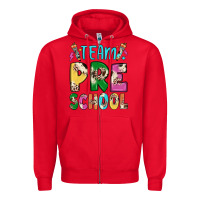 Red team preschool Zipper Hoodie - JahusDesignShop