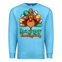 Ocean Blue happy thanksgiving turkey Premium Sweatshirt - Jasminsmagicworld