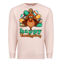 Pale Pink happy thanksgiving turkey Premium Sweatshirt - Jasminsmagicworld