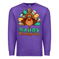 Purple happy thanksgiving turkey Premium Sweatshirt - Jasminsmagicworld