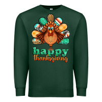Sports Green happy thanksgiving turkey Premium Sweatshirt - Jasminsmagicworld