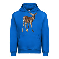 Cobalt white tailed fawn deer Urban Hoodie - LillyAllenDesigns