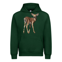 Forest Green white tailed fawn deer Urban Hoodie - LillyAllenDesigns