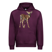 Mauve Wine white tailed fawn deer Urban Hoodie - LillyAllenDesigns