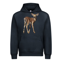 Navy white tailed fawn deer Urban Hoodie - LillyAllenDesigns