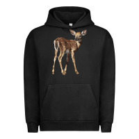 Pigment Black white tailed fawn deer Urban Hoodie - LillyAllenDesigns
