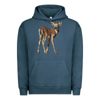 Pigment Midnight Navy white tailed fawn deer Urban Hoodie - LillyAllenDesigns
