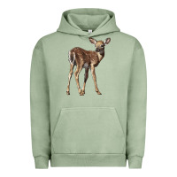 Pigment Oil Green white tailed fawn deer Urban Hoodie - LillyAllenDesigns