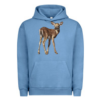 Pigment Pebble Blue white tailed fawn deer Urban Hoodie - LillyAllenDesigns