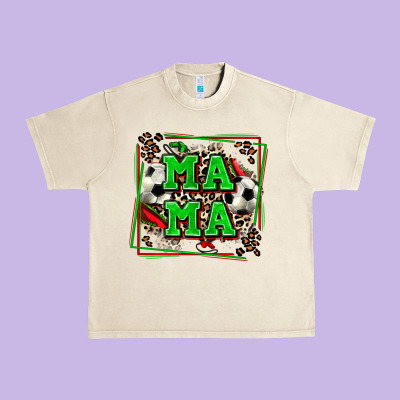 Soccer Mama With Leopard Urban Heavy Tee Designed By Zillion Design Studio