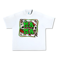 White soccer mama with leopard Urban Heavy Tee - Zillion Design Studio