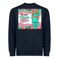 Navy she works willingly with her hands blonde nurse Heavyweight Sweatshirt - RanaPortraitStore